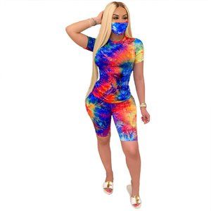 Ladies 3pc Tye Dye short set